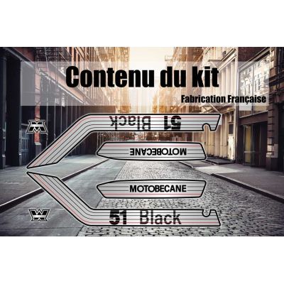 Autocollants MBK 51 Super Black Argent fabriqués en France