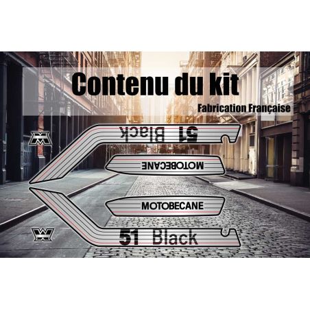 Autocollants MBK 51 Super Black Argent fabriqués en France