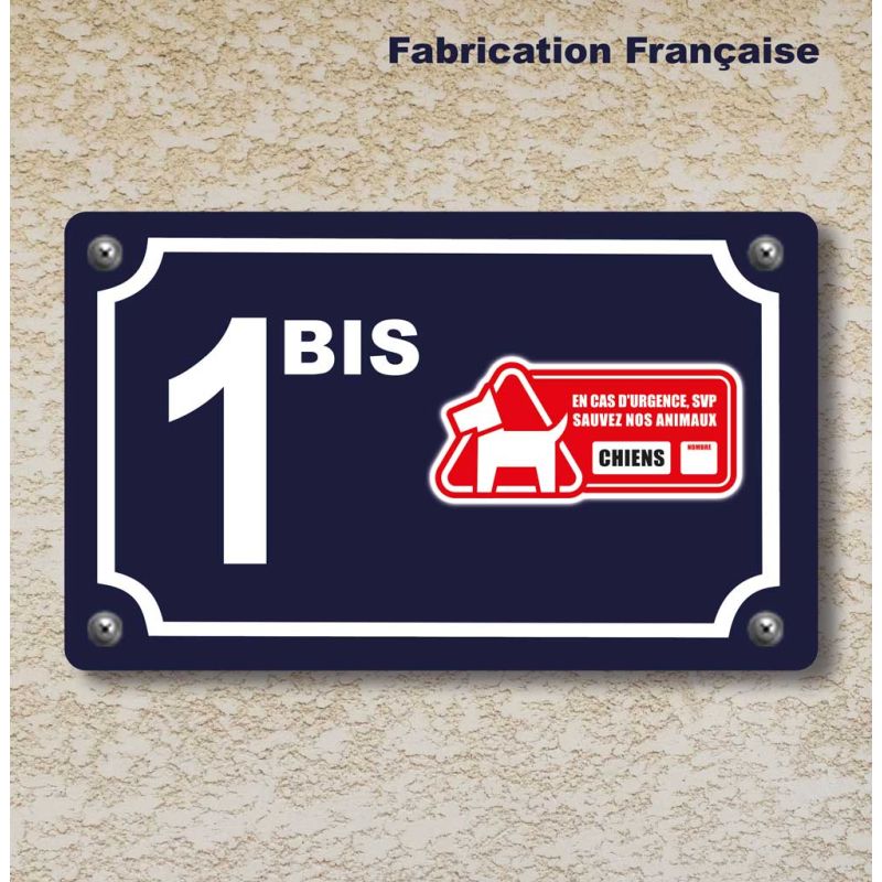 Plaque numéro de rue aluminium Pet Alert personnalisable Plaque numéro de rue aluminium Pet Alert personnalisable