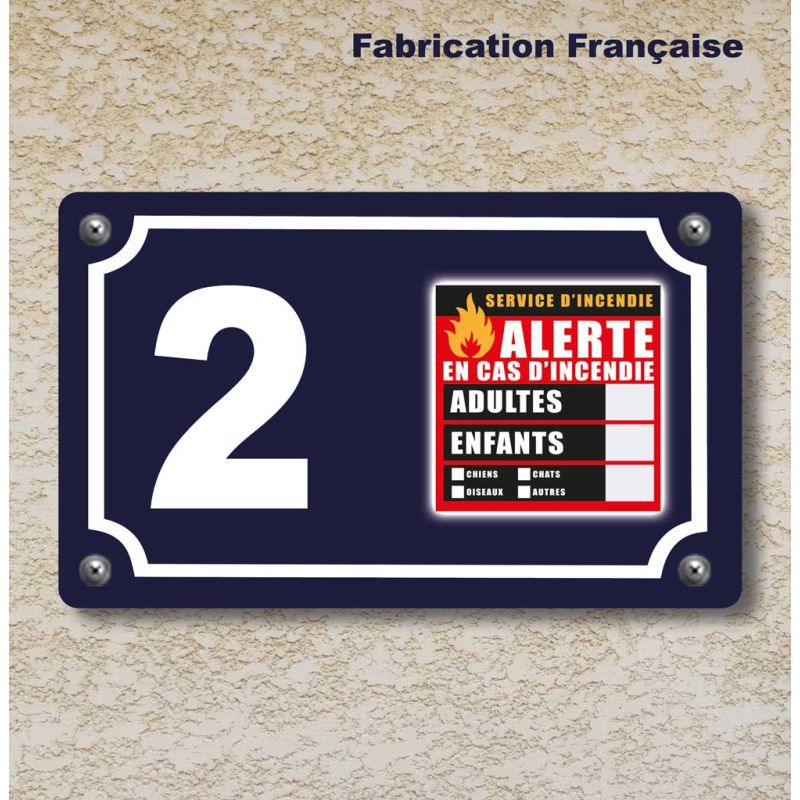 Plaque numéro de rue aluminium Pet Alert personnalisée