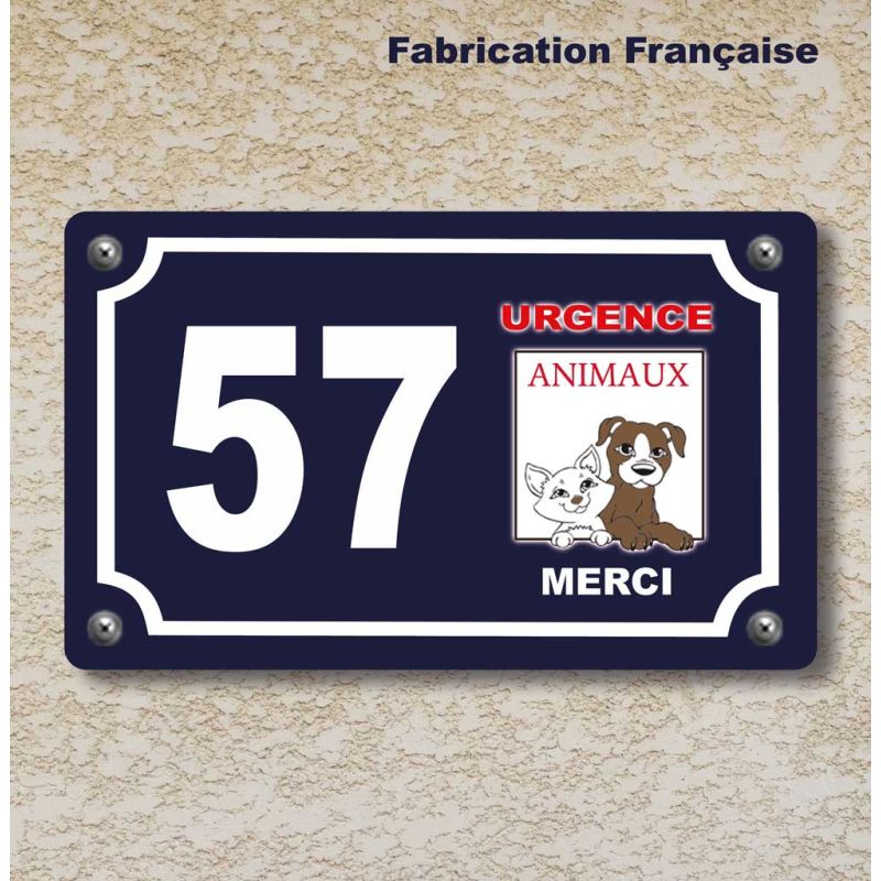 Plaque numéro de maison Pet Alert extérieur