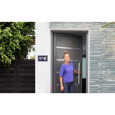 Plaque adresse maison aluminium Pet Alert