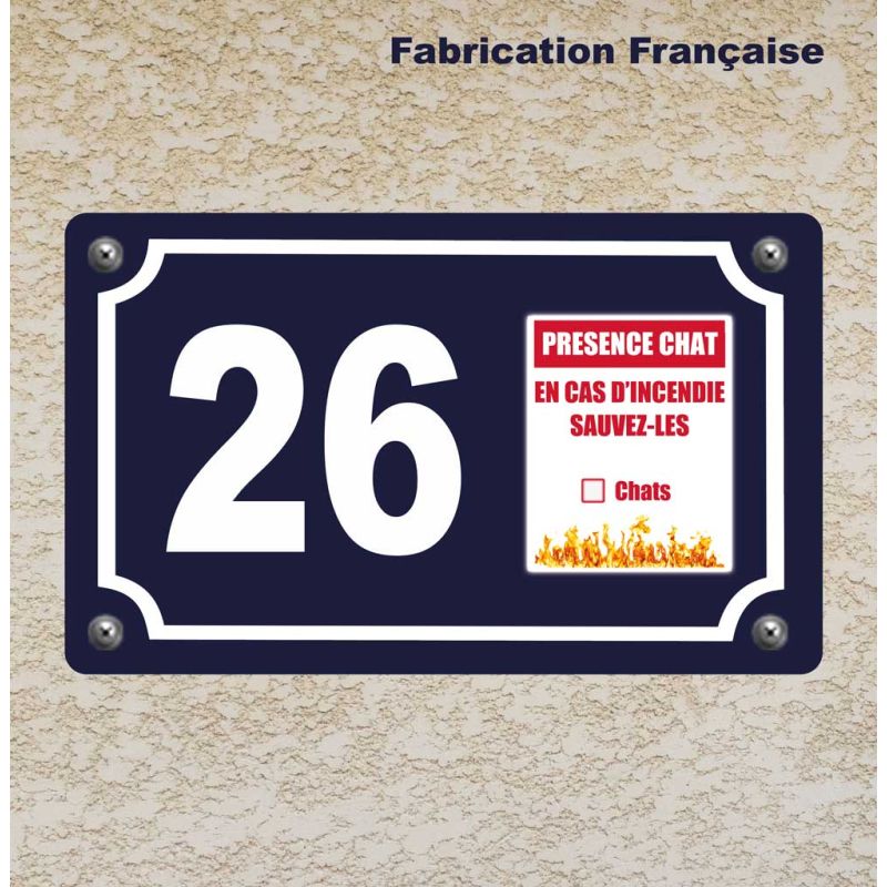 Plaque numéro maison chat en aluminium Plaque numéro maison chat en aluminium