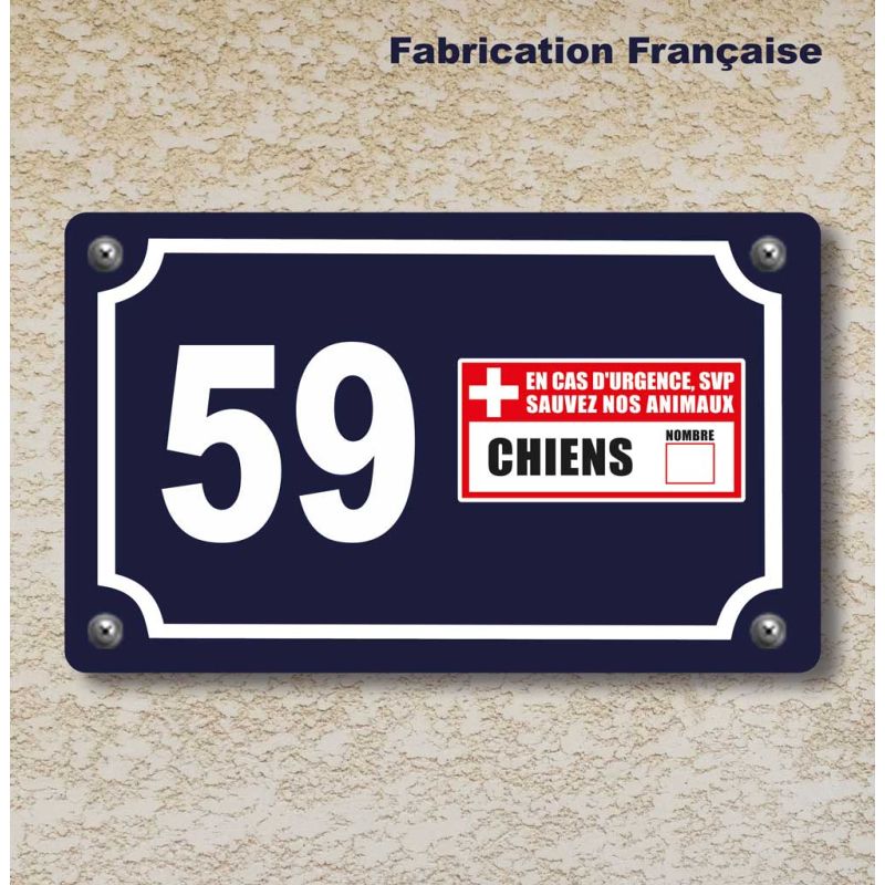 Plaque numéro de maison aluminium Pet Alert personnalisable Plaque numéro de maison aluminium Pet Alert personnalisable