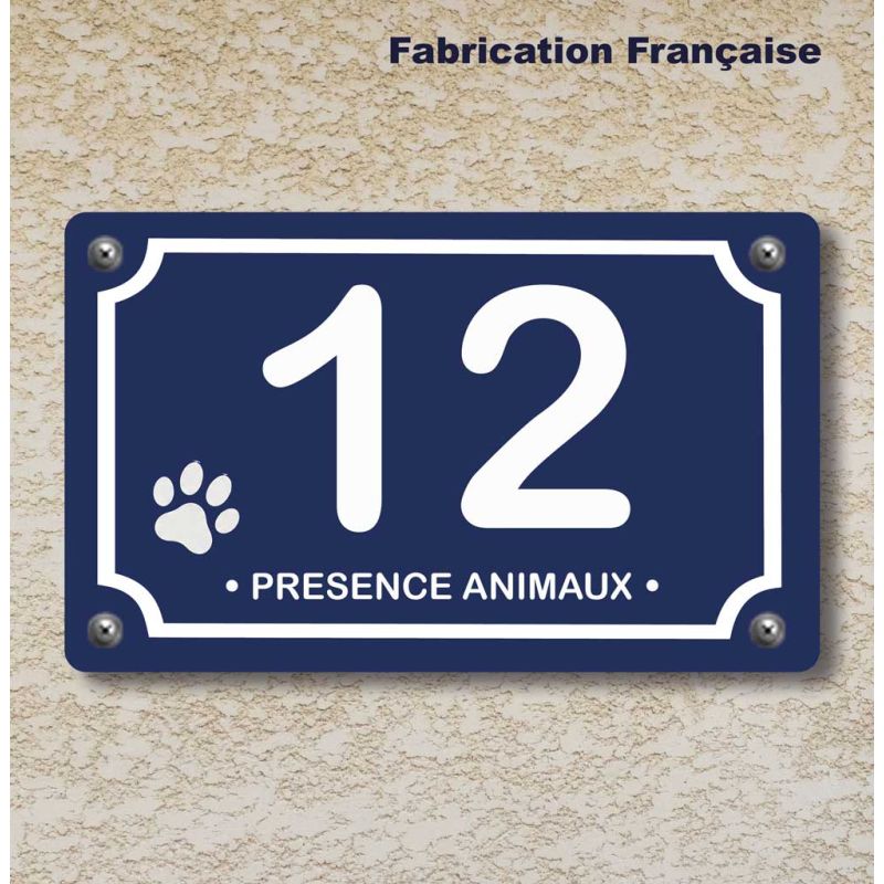 Plaque maison originale Pet Alert avec numéro au choix
