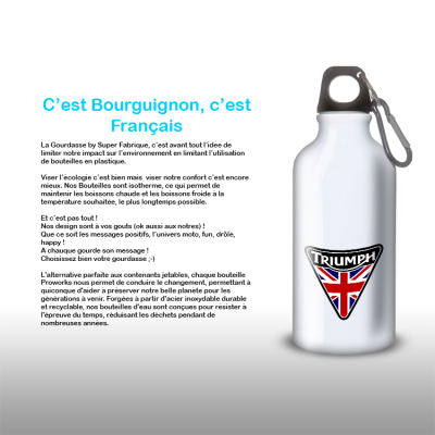 Gourde Alu et Thermos Moto Triumph UK Flag