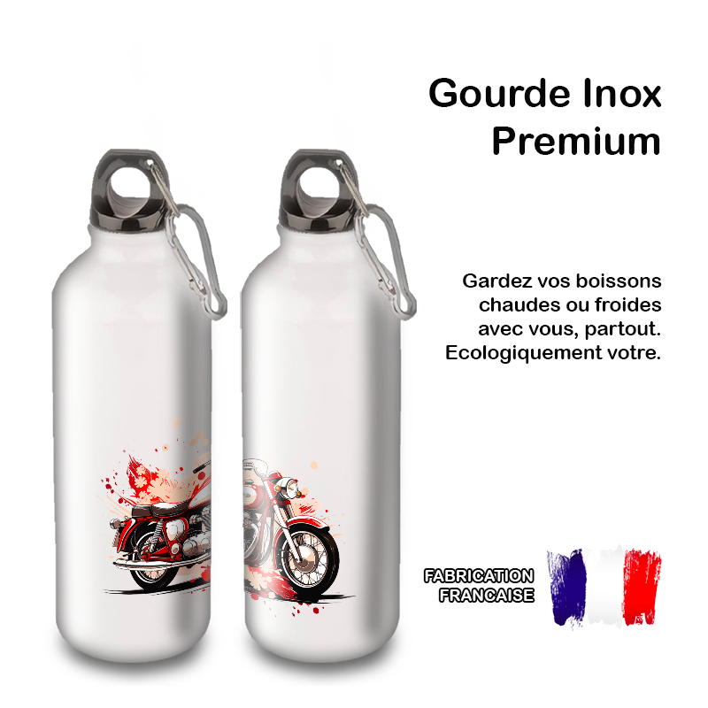 Gourde Alu et Thermos Moto Vintage