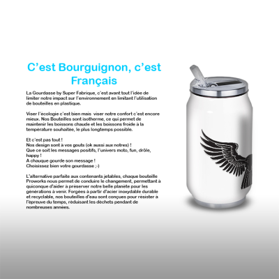 Gourde Alu et Thermos Ailes Mystique (nervermore)