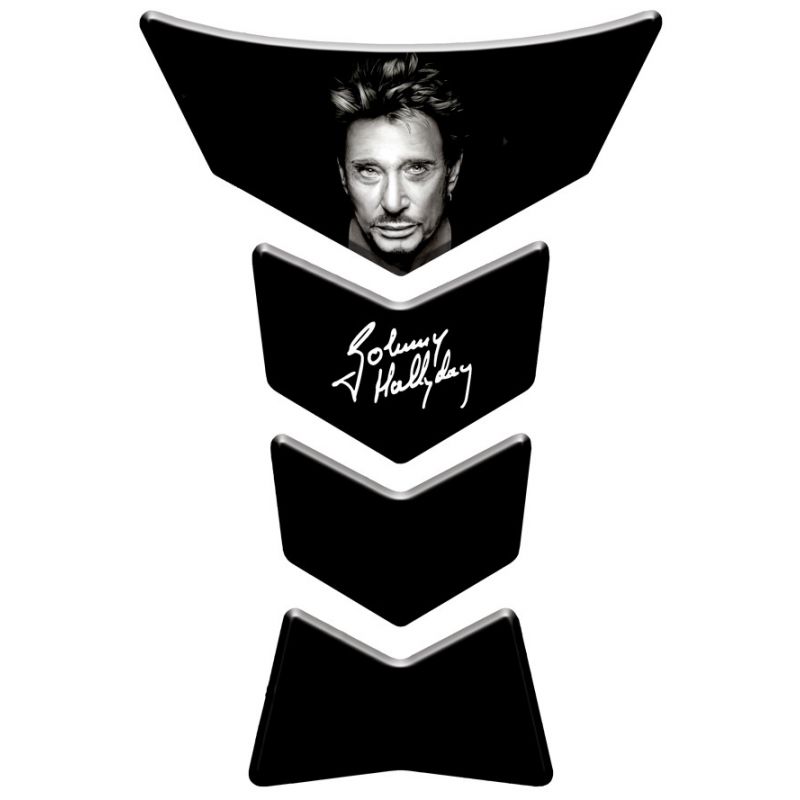 Adesivi Riflettenti Per Casco Moto - Johnny Hallyday Con Aquila E Bandiera - Dimensioni 7,5 X 7,5 Cm