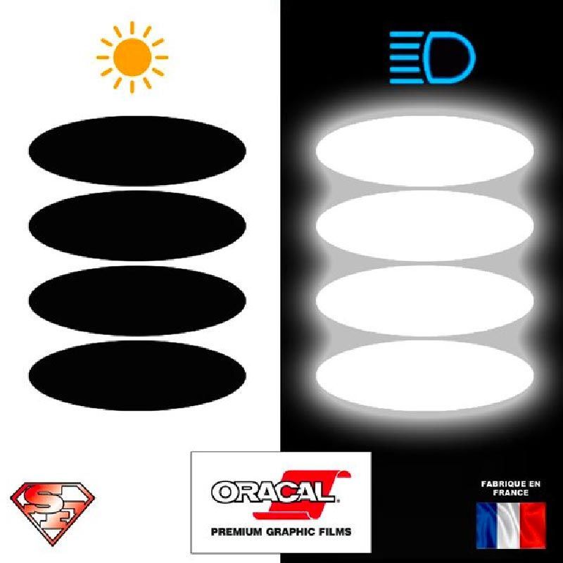 Stickers réfléchissants noirs pour casque de moto