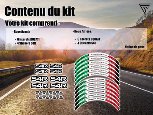 Kit décals jantes moto Ducati S4R