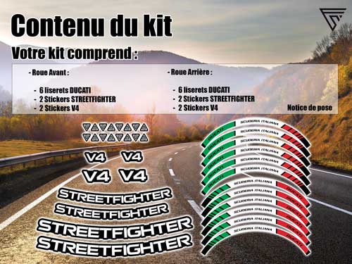 Kit deco jantes moto Ducati StreetFighter v4