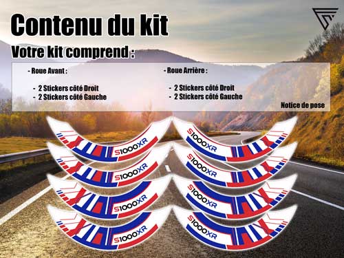 Kit décalcomanies pour jantes moto BMW S1000XR