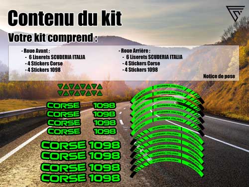 Kit deco jantes moto Ducati 1098 Corse