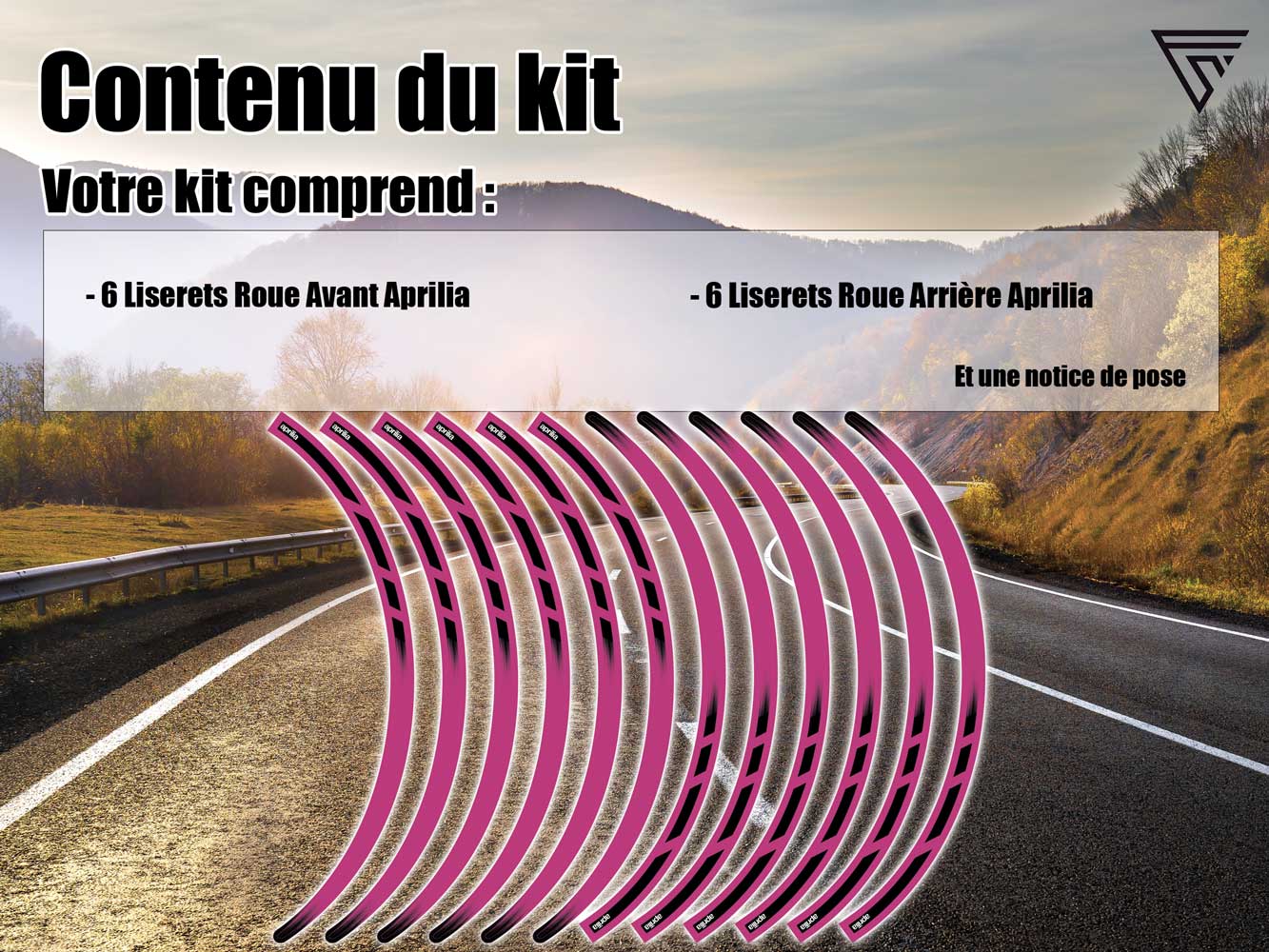 kit deco autocollants pour jantes moto Aprilia