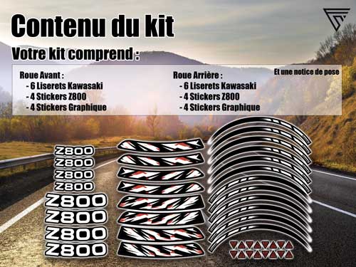 Kit deco jantes moto Kawasaki Z800