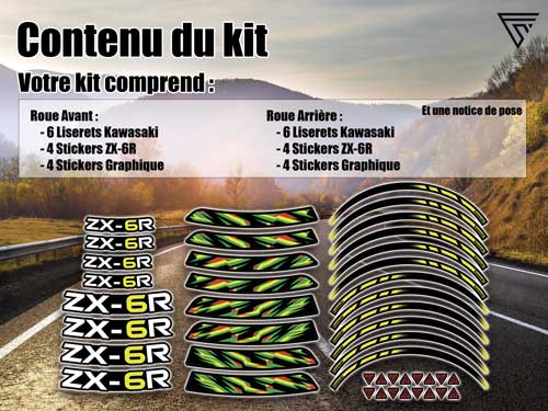 Pack deco jantes moto Kawasaki ZX-6R