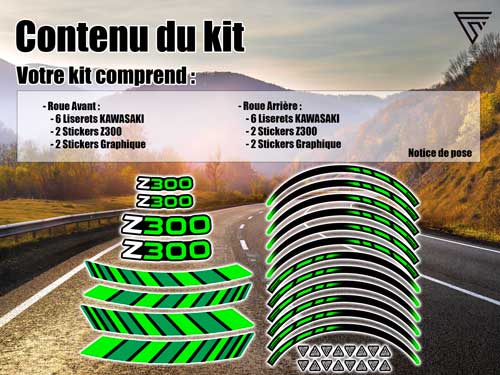 Pack déco jantes Kawasaki Z300