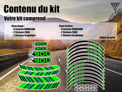 Pack déco jantes moto Kawasaki Z900