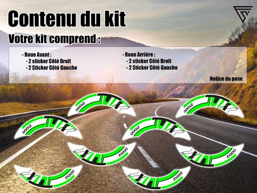 pack deco jantes moto Kawasaki Z1000