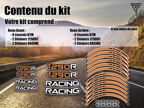 Pack stickers déco jantes moto KTM 1290R Racing