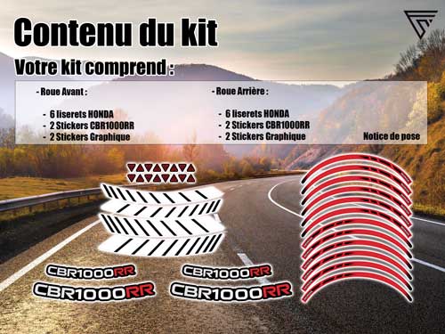 Pack stickers jantes moto Honda CBR1000RR