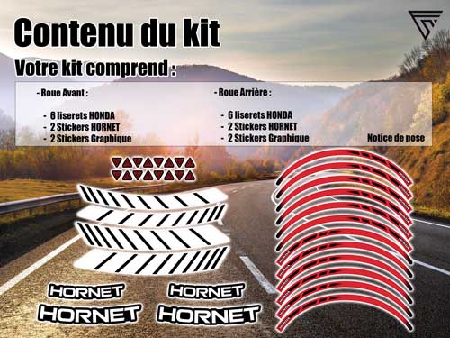 Planche deco jantes moto Honda Hornet