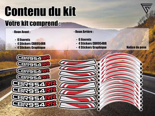 kit déco jantes moto Honda CBR 954RR