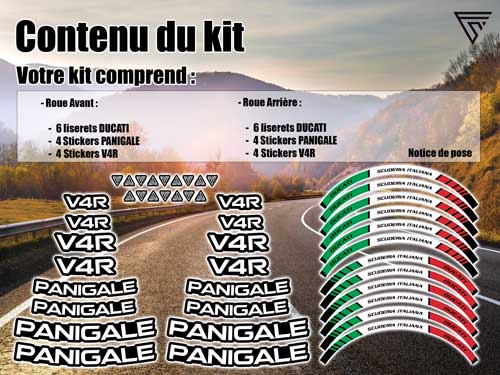 pack décalcomanies jantes moto Ducati Panigale V4R