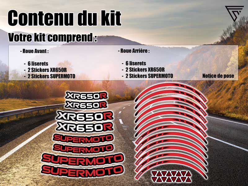 Pack deco jantes moto Honda Supermoto XR650R