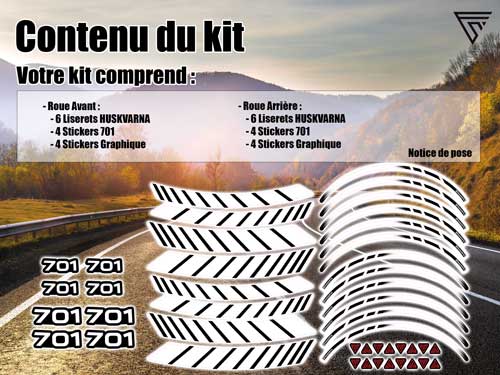 Kit déco jantes moto Huysqvarna 701