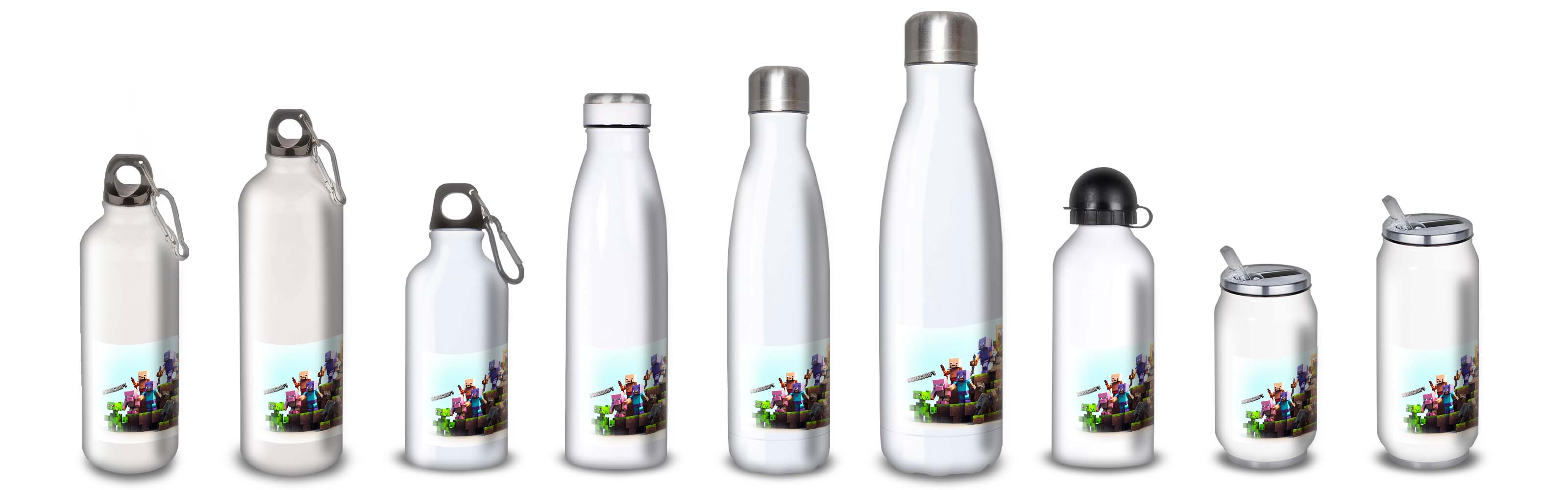 Gourde Alu et Thermos Minecraft design