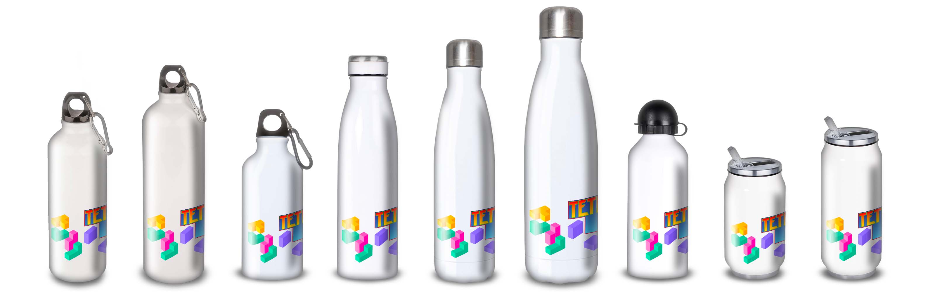 Gourde Alu et Thermos Tetris Logo