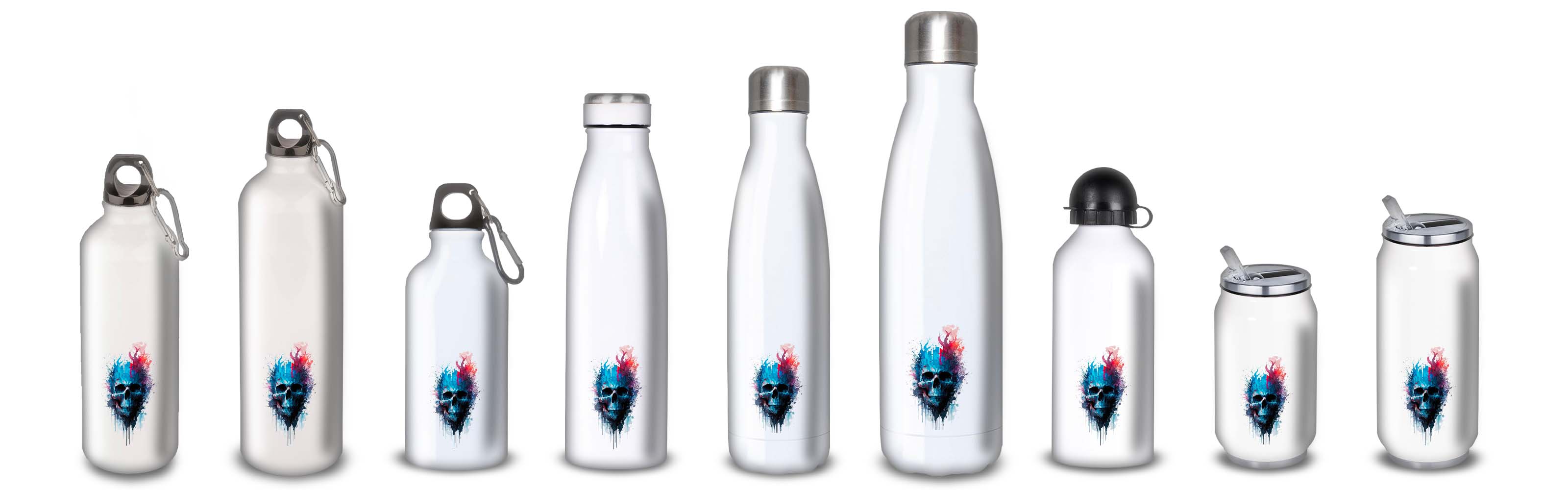 Gourde Alu et Thermos Tête de Mort