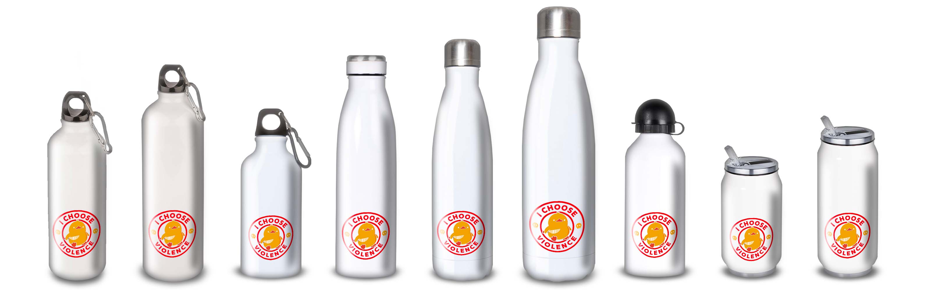 Gourde Alu et Thermos Duck - I choose violence - Rouge et Jaune