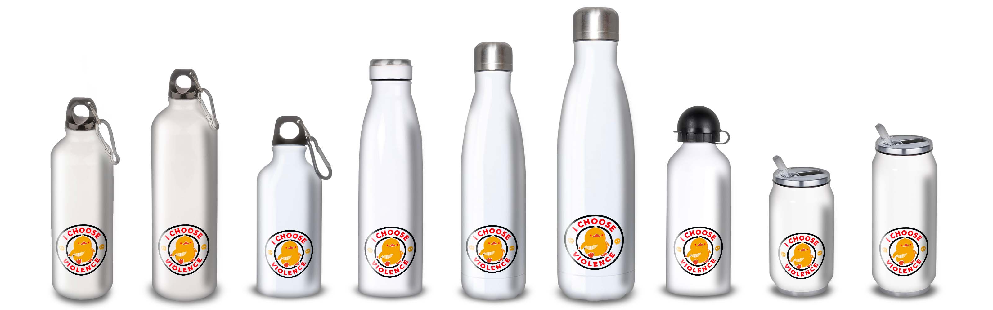 Gourde Alu et Thermos Duck - I choose violence - Noir
